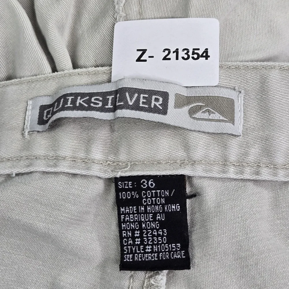 VINTAGE Quiksilver Men Pants 36 Beige Cargo Twill Baggy 90s 32